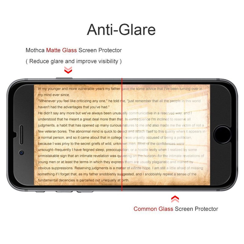 Mothca Matte Glass Screen Protector for iPhone 8 7 6s 6 Anti-Glare & Anti-Fingerprint 9H HD Clear Tempered Glass Film Smooth as Silk (Not for SE 2020) - Image 4